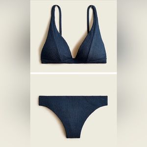 NWT J Crew textured high rise cheeky bikini bottom and plunge top